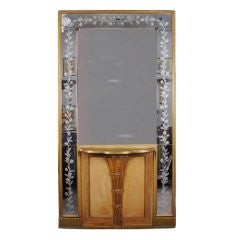 Italian Console with Tall Etched Mirror, circa 1940s 6