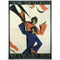 Original Antique poster by Austrian graphic pioneer J. Binder