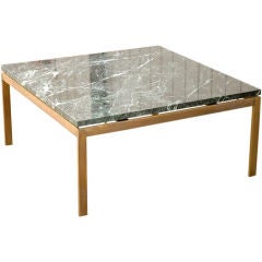 Cumberland Marble Top Bronze Base Coffee Table