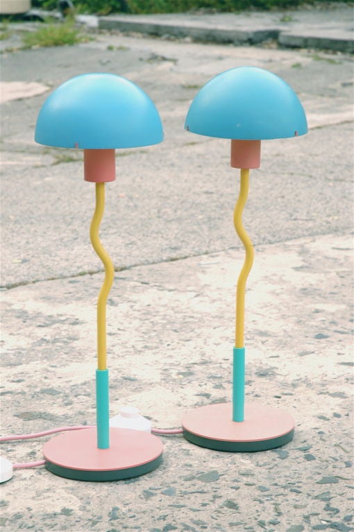 20th Century Memphis Period Pair of Table Lamps by Products of London