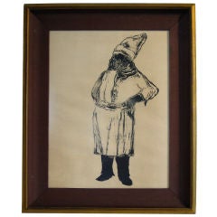 Hope Meryman Woodcut of French Chef