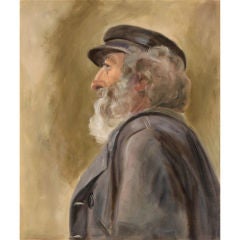 Mid Century Portrait of Man with a Fisherman's Cap