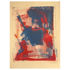 Abstract Expressionist Stone Lithograph, 1961