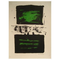 Abstract Expressionist Stone Lithograph, 1960s