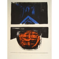 Used Abstract Expressionist Stone Lithograph, 1966