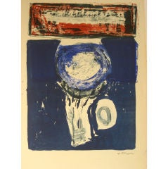 Used Abstract Expressionist Stone Lithograph, 1962