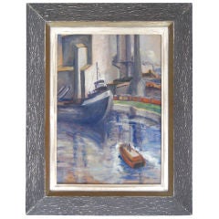 Mid Century Nautical Harbor Scene Mid Century Nautical Harbor Scene