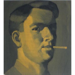 Clyde F. Seavey Oil Male Protrait with Cigarette, 1920-1930s