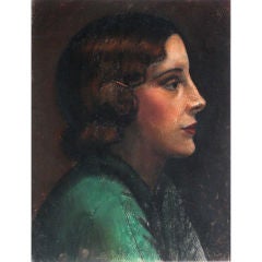 Clyde F. Seavey Pastel Female Portrait, 1920-1930s