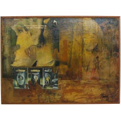 1968 Paper Collage on Wood