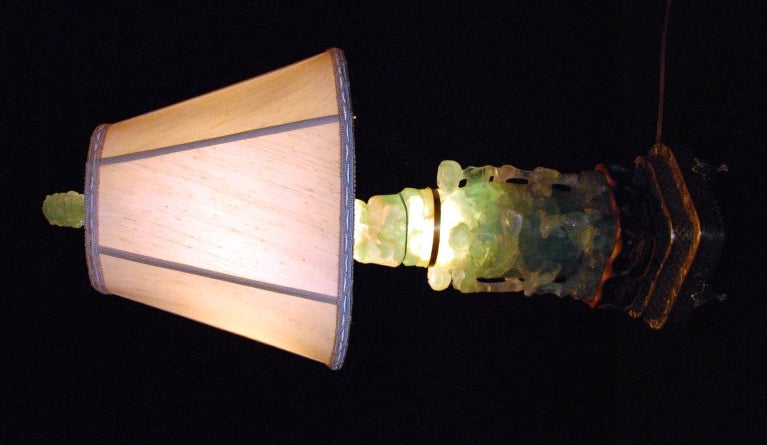 Antique Jadeite Lamp 1