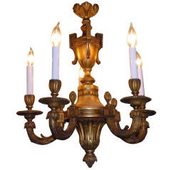 Antique French Gilt+ Wood Chandelier