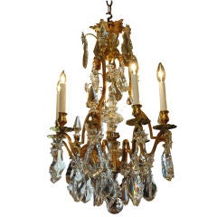 French Bronze and Baccarat Crystal Chandelier
