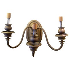 Vintage Three Arm Brass Sconce