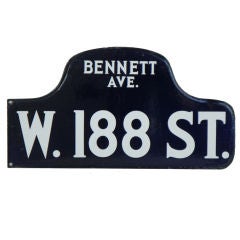 Humpback Manhattan Street Sign - W 188 Street