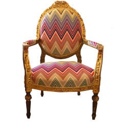 A Pair of Period French Chairs with Missoni Fabric