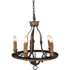 1920s Spanish Revival 5-Light Chandelier
