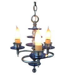 Chrome and Glass Art Deco Chandelier