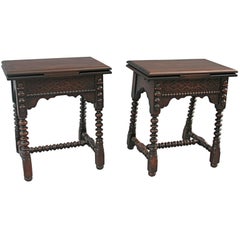 Pair of Spanish Revival Expandable Side Tables