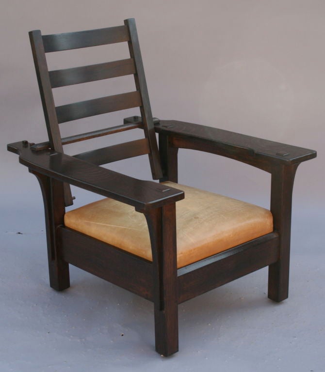 American L & JG Stickley Paddle Arm Morris Chair