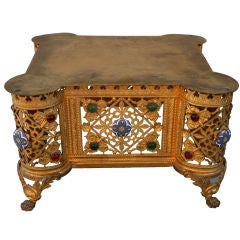 Brass Display Pedestal/Platform with Enamelwork details Brass Display Pedestal/Platform with Enamelwork details