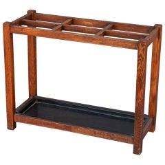 Antique Arts 
Crafts Oak Umbrella Stand