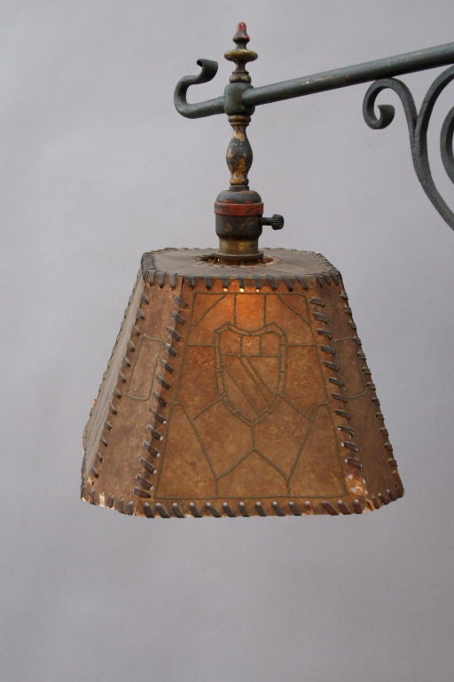 1920's Standing Floor Lamp with Mica Shade