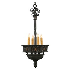 Spanish Revival Iron Chandelier, c.1920
s