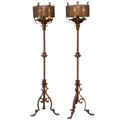 Pair of Filigree Torchieres