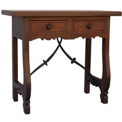 Spanish RevivalServing-Height Console Table with Iron Stretchers