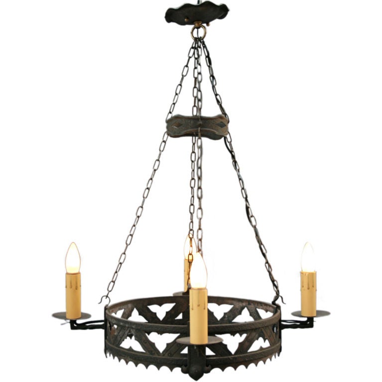 1920
s Spanish Revival 4-Light Chandelier