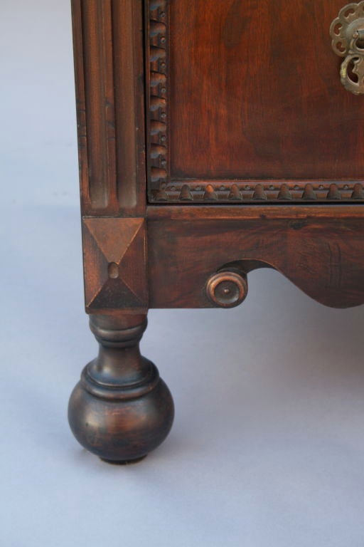 1920's Carved and Burled Walnut Highboy Dresser 1