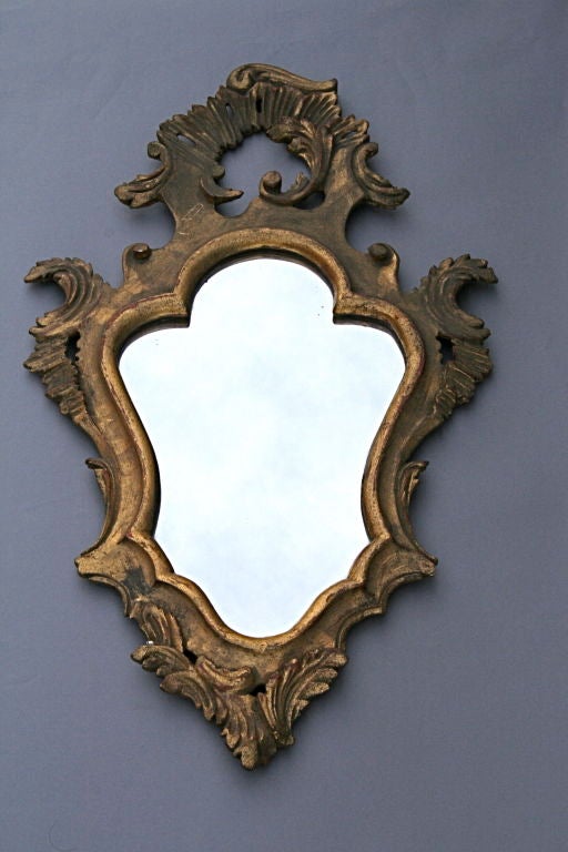 Pair of Small Italian Carved Gilt Mirrors