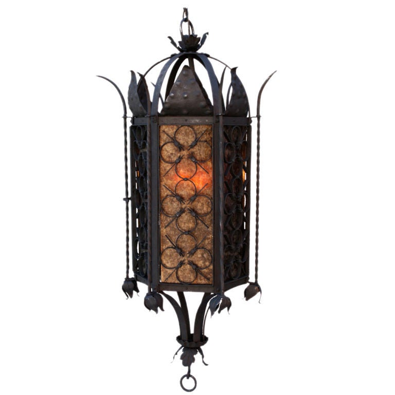 1 of 2 Large Spanish Revival/Mediterranean-style Pendant Lantern