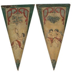 Antique Pair of French Carousel Panels