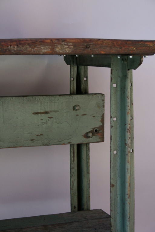 Wood Army Green Work Bench/Table