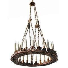 Large-scale 1920's Polychromed Chandelier