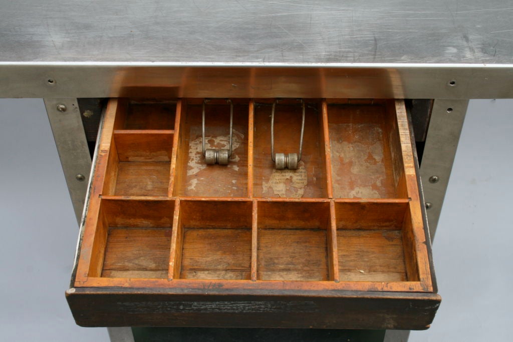 Industrial Enameled Steel Cabinet w/ Stainless Steel Countertop