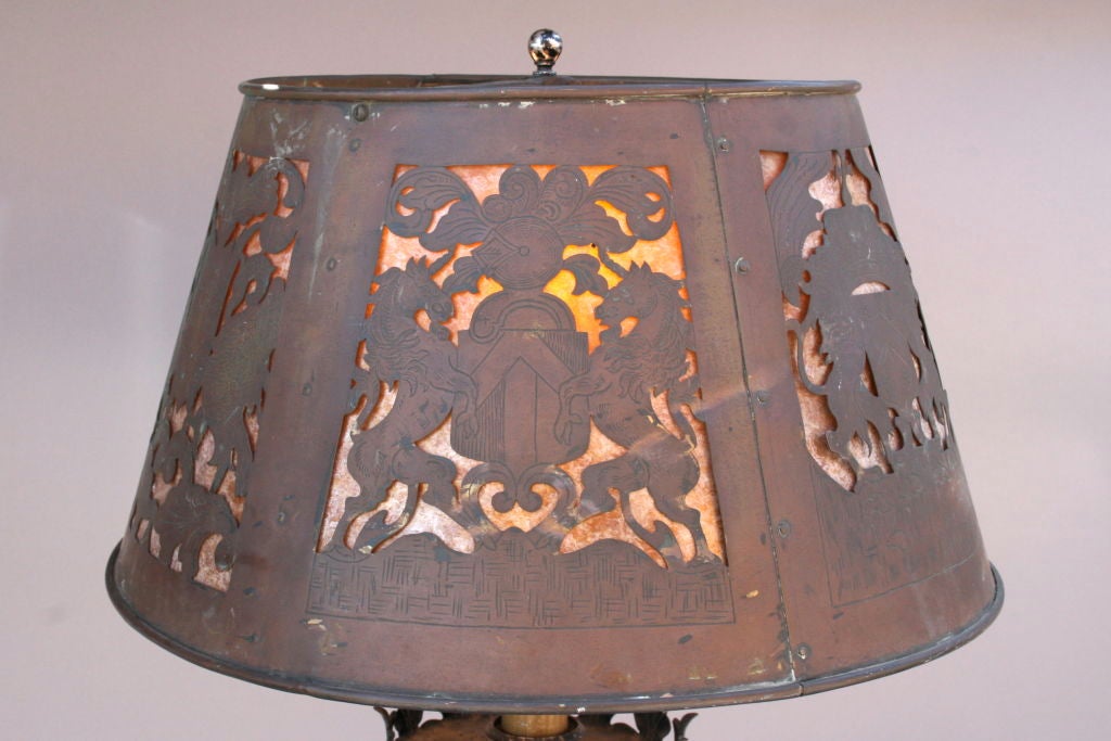 20th Century Exceptional 1920's Floor Lamp w/ Copper and Mica Shade