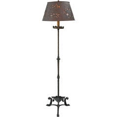 Exceptional 1920's Floor Lamp w/ Copper and Mica Shade