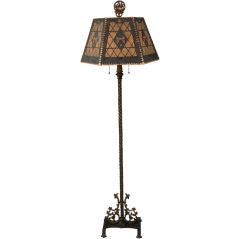 1920's Floor Lamp with Original Mica Shade
