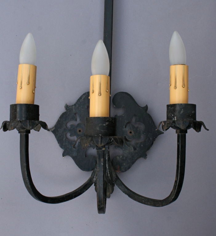 Large Pair of Iron Spanish Revival Sconces