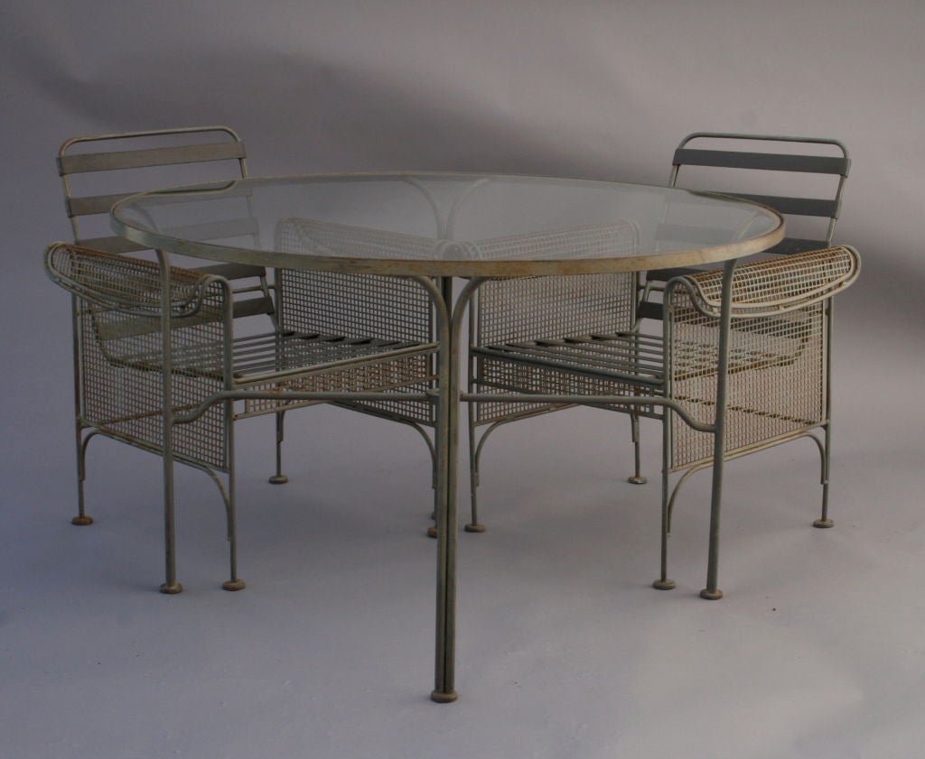 American Woodard Patio Table and Four Chair Set