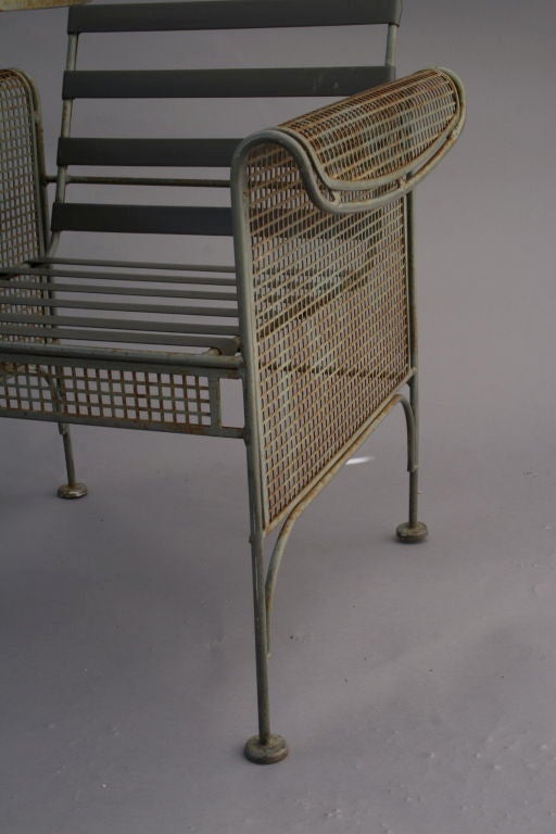 Iron Woodard Patio Table and Four Chair Set