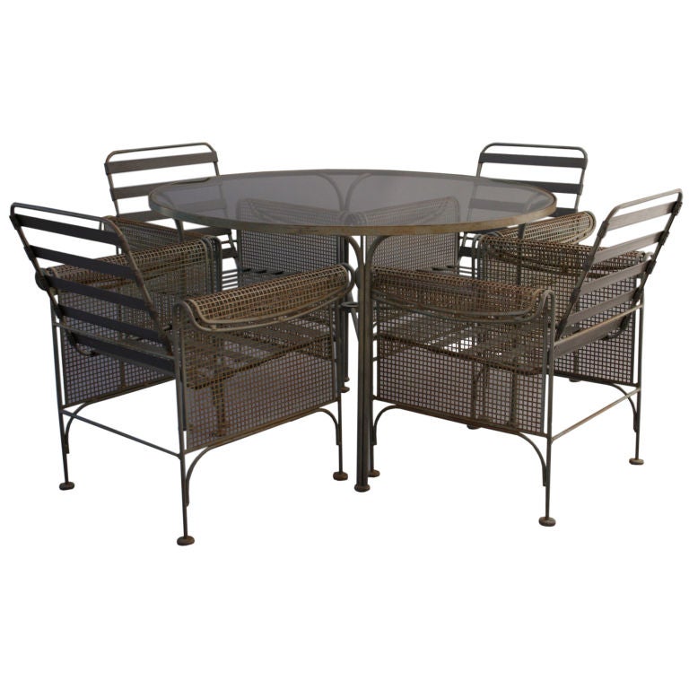 Woodard Patio Table and Four Chair Set