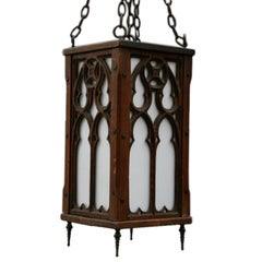 Large Wooden Gothic Pendant Chandelier