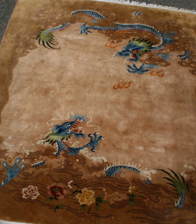 Large 1920's Chinese Rug with Dragons, approx. 7' x 10' 2