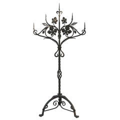 1920's Heavy Iron Standing Candelabra