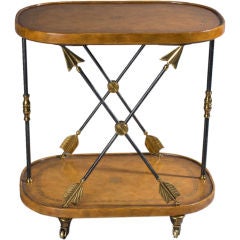 Maitland Smith tooled leather cart