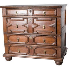 English panel oak chest
